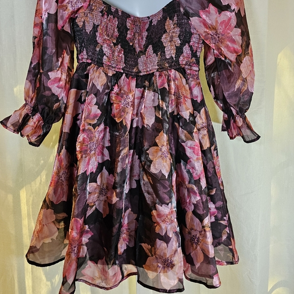2/$20 Thirty Thirty LA L Puff Sleeve Floral Dress - Picture 8 of 11